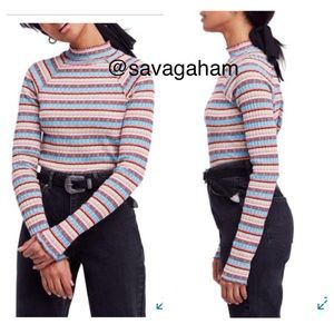 NWT Free People Mirror Stripe Tee